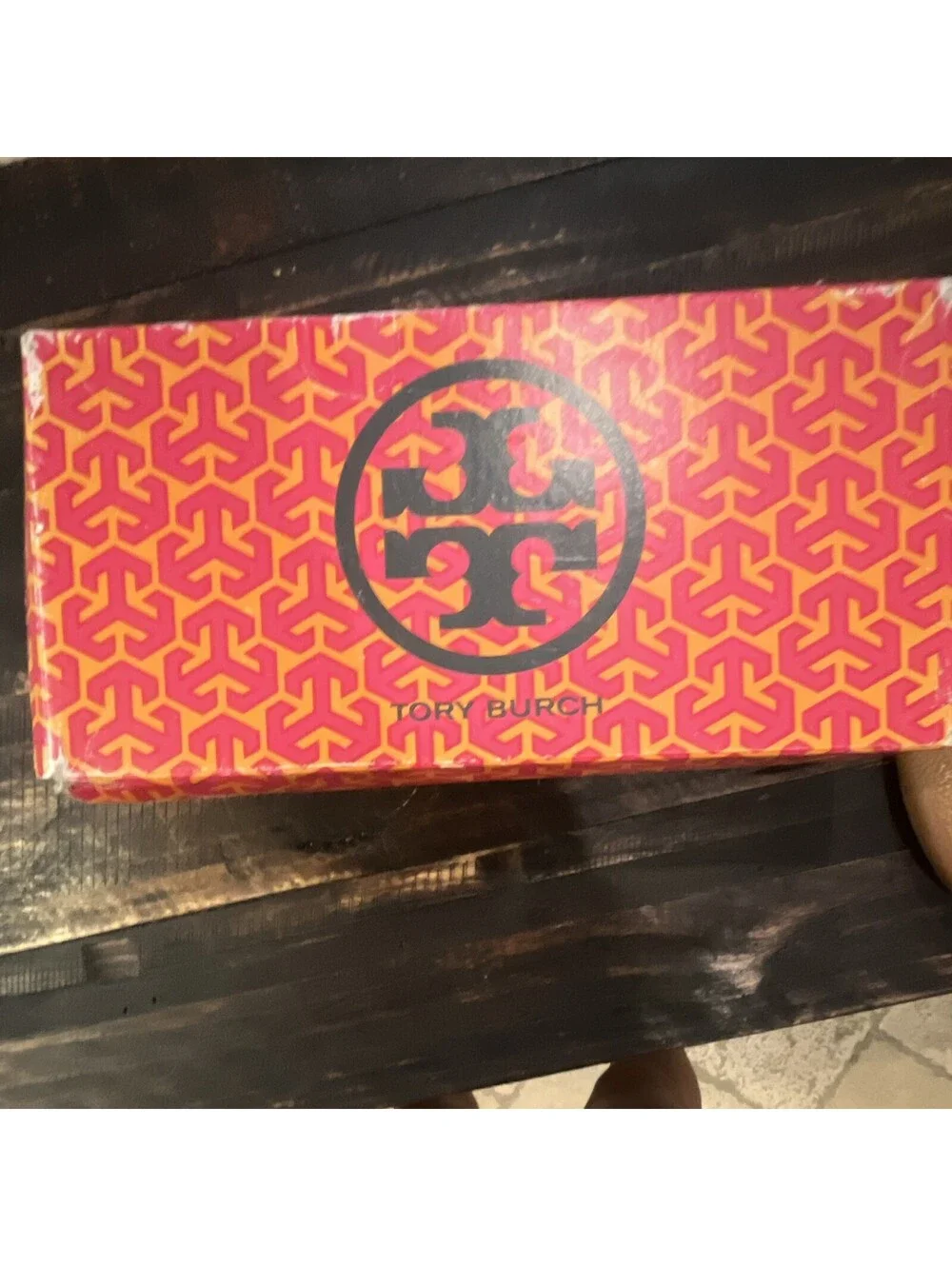 Tory Burch Brown Leather Logo Ballet Flats Comfort Slip On Women's US 7.5 M